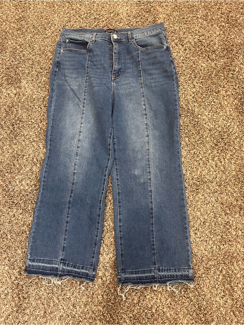 Nanette Lepore Medium Blue Straight Leg Jeans with Center Seams
